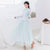 Illusion Sleeve Cheongsam Top Jupe en mousseline de soie Costume pour femmes de style chinois