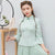 Floral Embroidery Long Sleeve Cheongsam Top Traditional Chinese Shirt