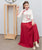 Chemise à broderies florales Jupe en mousseline de soie Costume pour femmes de style chinois