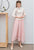 Camisa con bordado floral Falda de gasa Traje de mujer de estilo chino