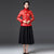 Cappotto della madre del cappotto imbottito tradizionale cinese in broccato floreale con bordo in pelliccia