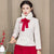 Thick Cheongsam Top Retro Chinese Jacket with Strap Buttons