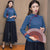 Thick Cheongsam Top Retro Chinese Jacket with Embroidery Cuff