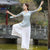 Costume de danse de yoga de style chinois à col rond