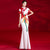 Phoenix Stickerei Cheongsam Top Meerjungfrau Abendkleid mit Quasten