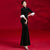 Trumpet Sleeve Velvet Cheongsam Mermaid Evening Dress