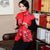 Gilet imbottito con collo in piedi e bordo in pelliccia floreale in stile cinese