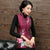 Floral Embroidery Fur Collar & Edge Chinese Style Wadded Waistcoat Vest