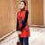 Fur Collar & Edge Floral Brocade Chinese Style Wadded Waistcoat Vest