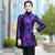 Fur Collar & Cuff Floral Brocade Chinese Style Women's Wadded Jacket