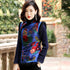 Floral Brocade Fur Collar & Edge Traditional Chinese Wadded Waistcoat Vest