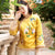 Cappotto imbottito in seta stile cinese con ricamo floreale