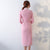 Retro Woolen Cheongsam Knee Length Bodycon Chinese Dress