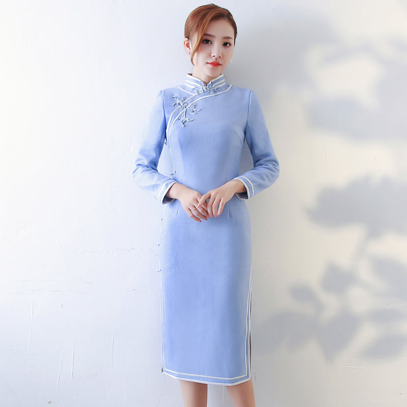 woolen knee length dress Dress Long Woolen Dress Knee Length for Women 2023 Autumn and Winter Loose Bottoming Solid Long Sleeve Knitted Female