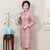 Long Sleeve Retro Woolen Cheongsam Knee Length Chinese Dress