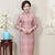 Robe chinoise à manches longues en laine rétro Cheongsam au genou