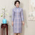 Long Sleeve Retro Woolen Cheongsam Knee Length Chinese Dress