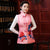 Blumenstickerei Cheongsam Top Pelzkante Chinesische Wattierte Weste Weste