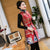 Knee Length Fur Edge Brocade Traditional Wadded Chinese Waistcoat Vest