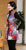 Gilet cinese imbottito tradizionale in broccato floreale con bordo in pelliccia