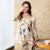Long Sleeve 3-pieces Floral Silk Blend Loungewear Nightwear