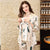 Long Sleeve 3-pieces Floral Silk Blend Loungewear Nightwear