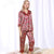 3/4 Sleeve V Neck 2-pieces Silk Blend Loungewear Nightwear Pajamas