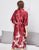 Kimono di seta con motivo a gru a mezza manica Yukata Sleepwear