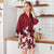 Half Sleeve Knee Length Silk Kimono Yukata Sleepwear Bathrobe