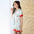 Short Sleeve Lapel Collar 2-pieces Floral Silk Loungewear Nightwear Pajamas