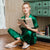 Short Sleeve 2-pieces Full Length Silk Loungewear Nightwear Pajamas