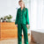 Long Sleeve 2-Teiler Full Length Silk Loungewear Nachtwäsche Pyjamas