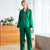 Long Sleeve 2-pieces Full Length Silk Loungewear Nightwear Pajamas