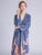 Crane Pattern Velvet Sleepwear Pyjamas Slip Dress Suit
