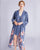 Crane Pattern Velvet Sleepwear Pyjamas Slip Dress Suit