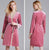 Velvet Sleepwear Pyjamas Bathrobe with Floral Lace Edge