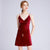 Floral Embroidery Velvet Sleepwear Pyjamas Slip Dress