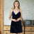 Deep V Neck Velvet Sleepwear Pyjamas Slip Dress