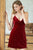 Deep V Neck Velvet Sleepwear Pyjamas Slip Dress