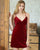 Deep V Neck Velvet Sleepwear Pyjamas Slip Dress