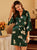 Kimono Sleeve Floral Silk Knee Length Sleepwear Pyjamas