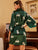 Kimono Sleeve Floral Silk Knee Length Sleepwear Pyjamas