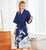Kimono Ärmel Blumen Seide Knielanger Nachtwäsche Pyjamas