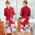 Pyjama de nuit en soie à fleurs et manches kimono
