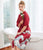 Crane Pattern Knee Length Silk Sleepwear Pyjamas Morning Robe