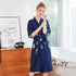 Marine Organism Pattern Knee Length Silk Sleepwear Pyjamas Morning Robe