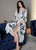 Kimono Manga Floral Seda Hasta la rodilla Ropa de dormir Pijamas
