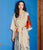 V Neck Full Length Lotus Pattern Silk Sleepwear Pyjamas Morning Robe