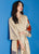V Neck Full Length Lotus Pattern Silk Sleepwear Pyjamas Morning Robe