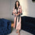 V Neck Full Length Bird & Floral Silk Sleepwear Pyjamas Morning Robe